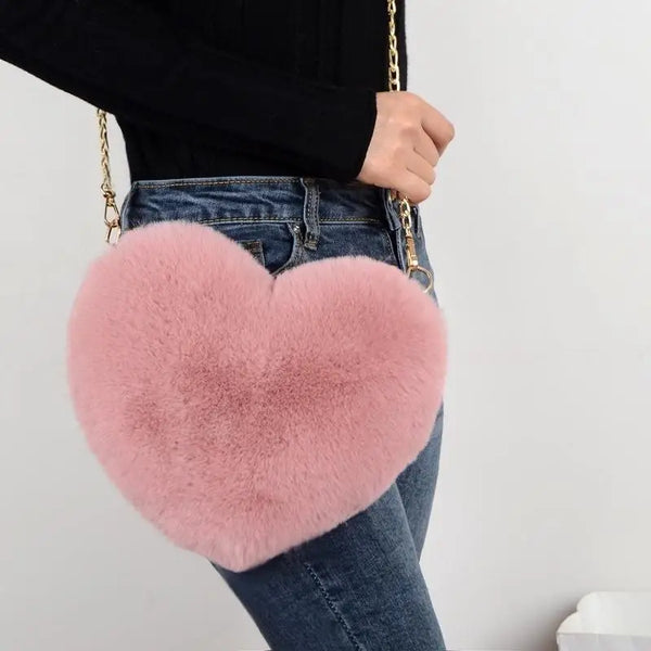 Heartfelt Plush Crossbody Bag