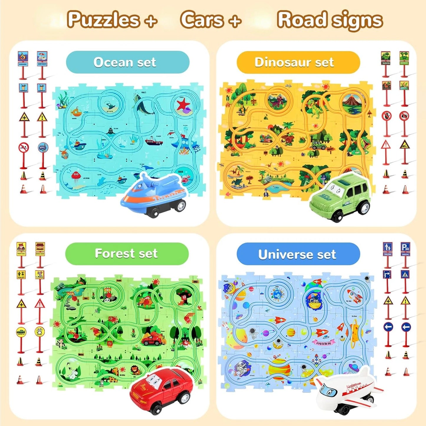 Race & Puzzle Kids Adventure Set